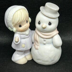 Precious Moments Sugar Town "Katy Lynne Girl With Snowman" Figurine